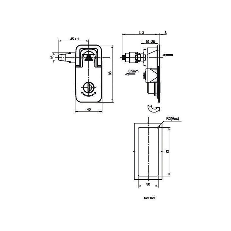 MS726-1A 215g kompressziós típusú szekrényzárak teleszkópos funkcióval MS726-1A 215g kompressziós típusú szekrényzárak teleszkópos funkcióval