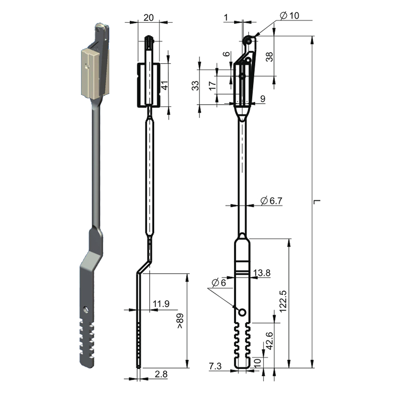 LG002-1 összekötő rúd ipari zártartozékok