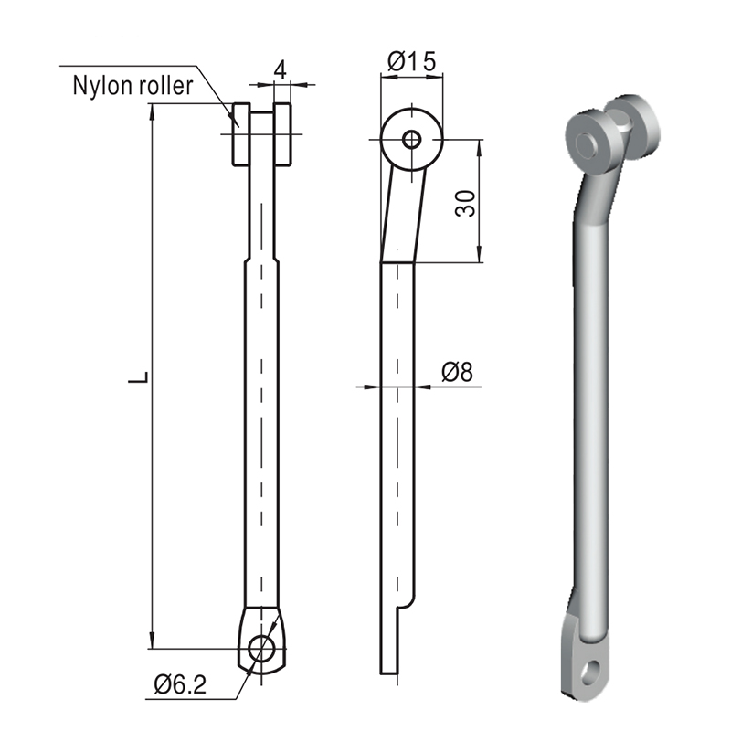 LG007-B Nylon görgős ipari összekötő rúd tartozékok